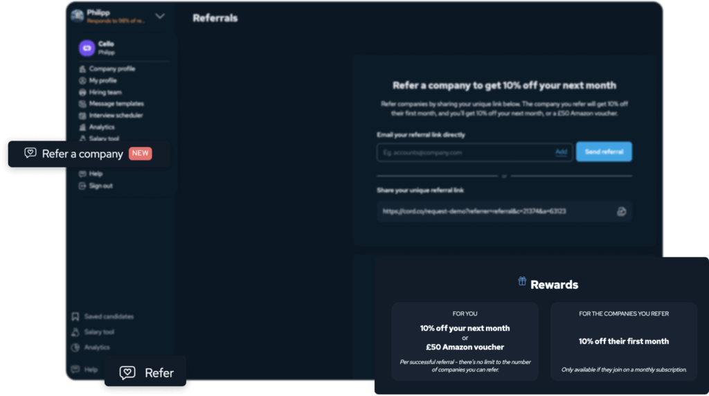 Cord's referral program overview page