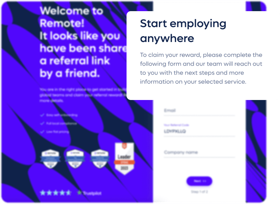 Well structured landing page for referees