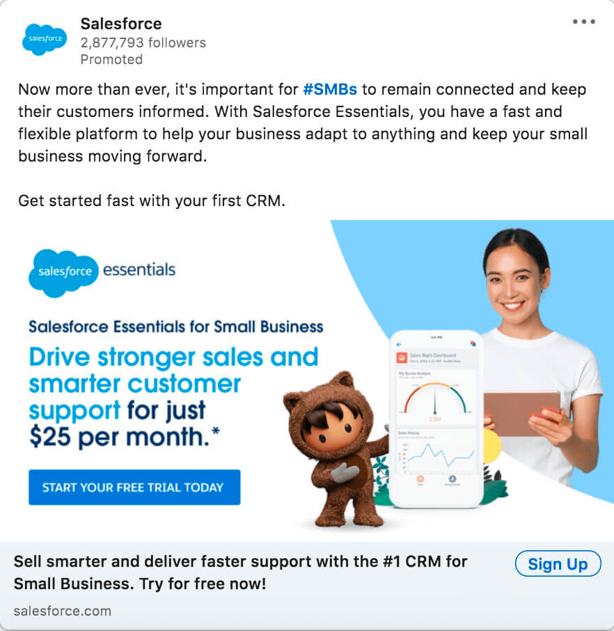 An example of a Salesforce ad