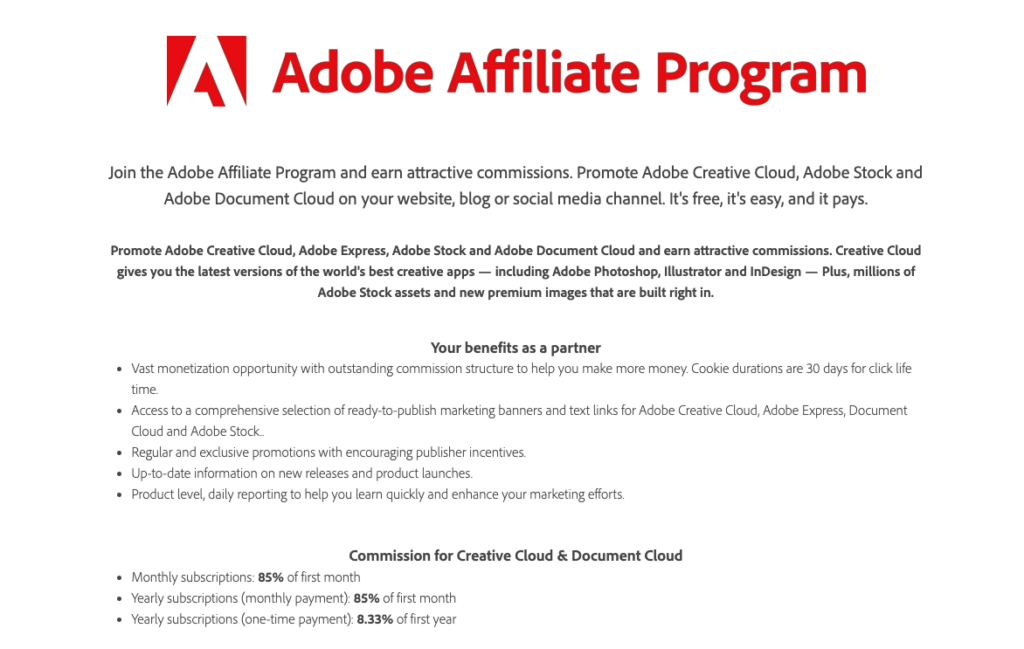 Adobe's affiliate program