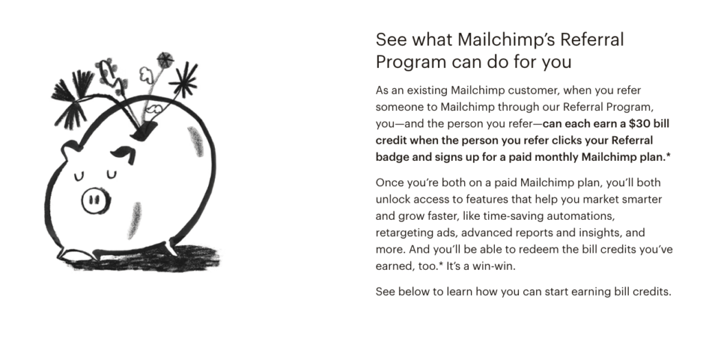 Mailchimp's referral program