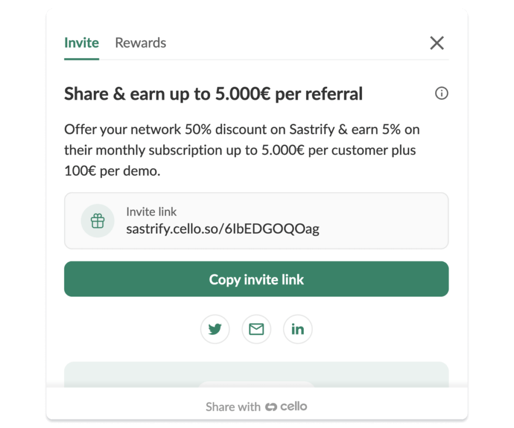 Sastrify's referral code