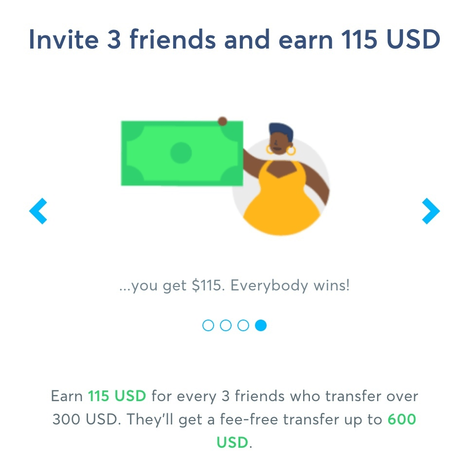 Wise's referral program