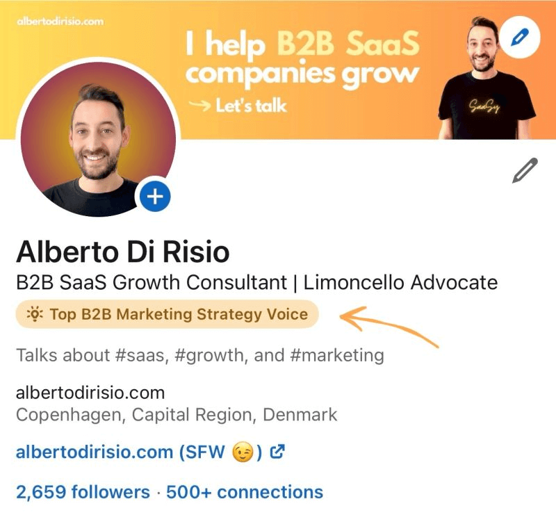 A B2B Marketing Linkedin Top Voice