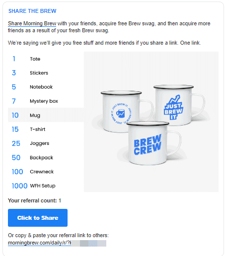 Morningbrew's referral program