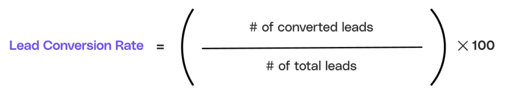 lead conversion rate formula