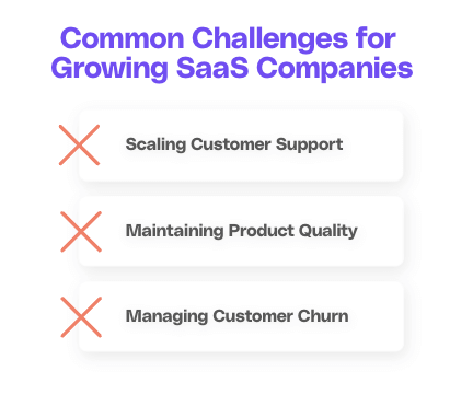 common challenges for growing saas companies