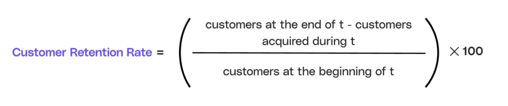 customer retention rate formula