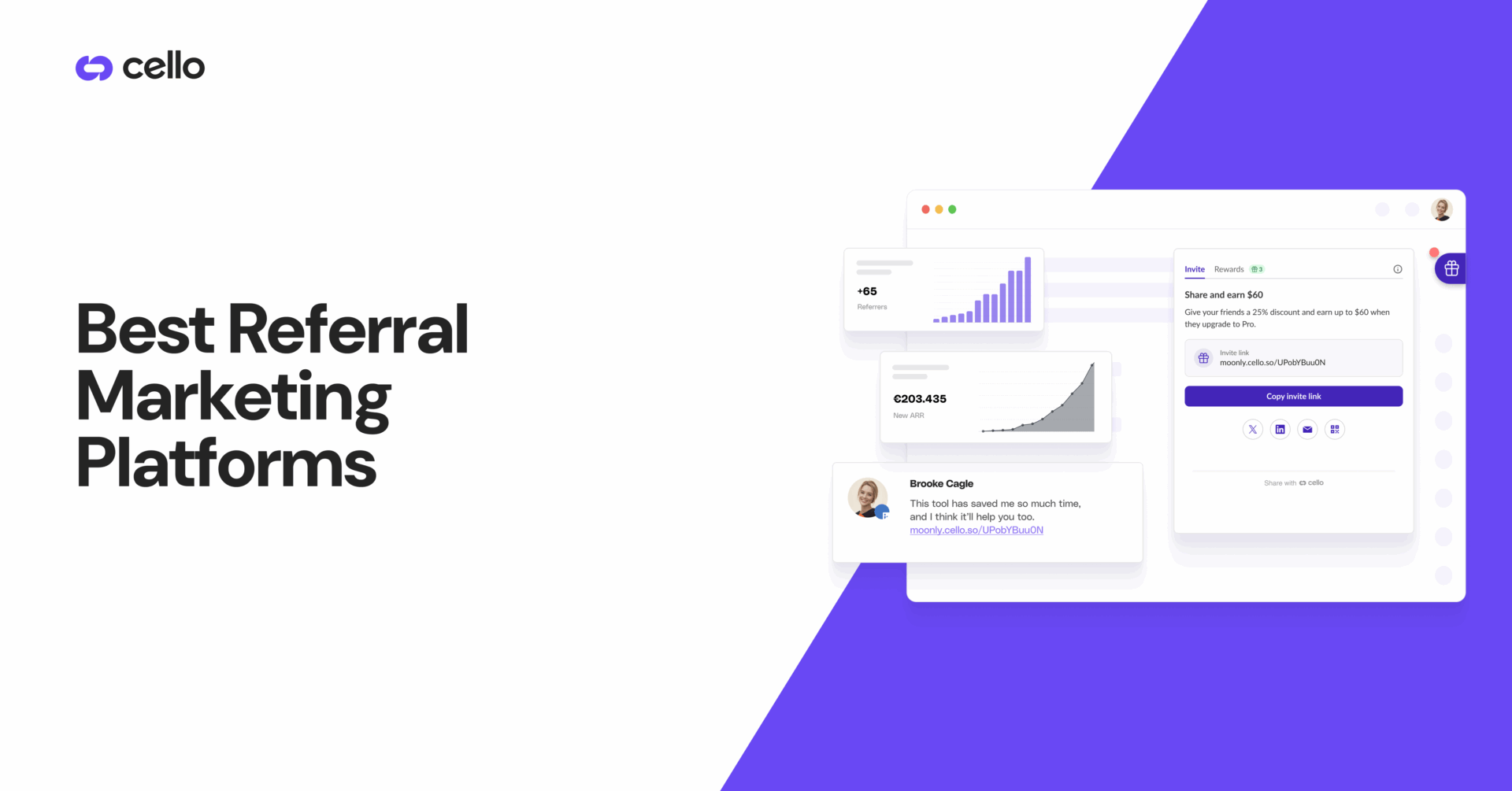 Best Referral Marketing Platforms text and screenshot of referral analytics