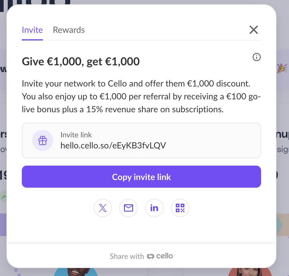 Image showing referral widget of Cello